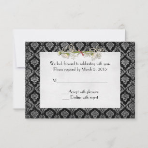 Invitation Damask et Daisy RSVP