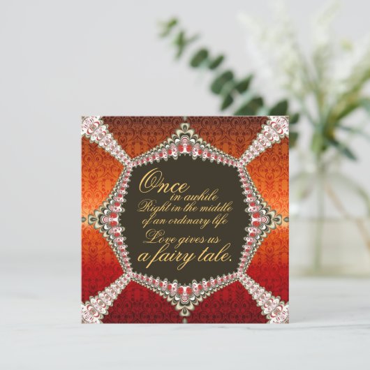 Invitation Damask Fairytale Lacy (Debout devant)