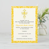 Invitation Damask First Holy Communion Baptism Confirmation (Debout devant)
