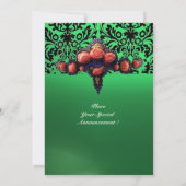 INVITATION DAMASK GEM ET ROSES PINK MONOGRAMME (Dos)