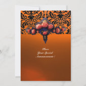INVITATION DAMASK GEM ET ROSES PINK MONOGRAMME (Dos)