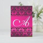 Invitation DAMASK GEM MONOGRAM rose rsvp (Debout devant)