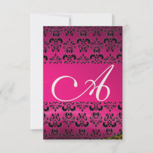 Invitation DAMASK GEM MONOGRAM rose rsvp