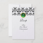 Invitation DAMASK GEM MONOGRAM verdoyant rsvp glace (Dos)