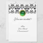 Invitation DAMASK GEM MONOGRAM vert blanc (Dos)