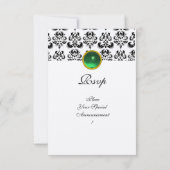 Invitation DAMASK GEM MONOGRAM vert rsvp or (Dos)