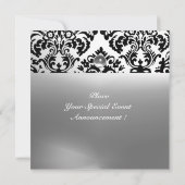 Invitation DAMASK GEM STONE MONOGRAM blanc (Dos)