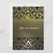 Invitation DAMASK GEM STONE MONOGRAM gris (Devant)