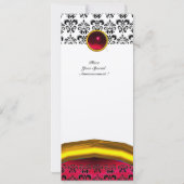 Invitation DAMASK GEM STONE MONOGRAM or rouge bordeaux (Dos)