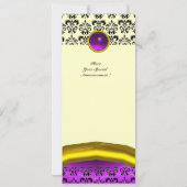 Invitation DAMASK GEM STONE MONOGRAM pourpre violet (Dos)