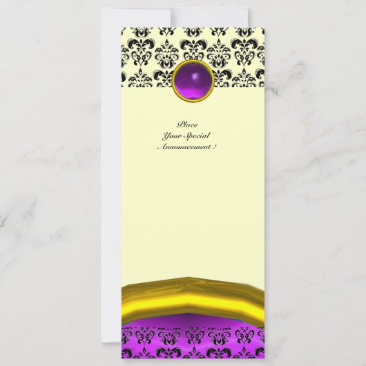 Invitation DAMASK GEM STONE MONOGRAM pourpre violet (Dos)