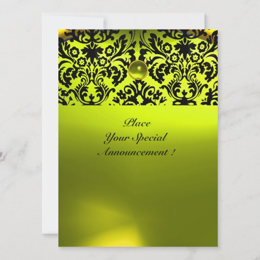 Invitation DAMASK GEM STONE MONOGRAM topaz jaune (Dos)