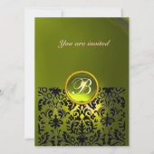 Invitation DAMASK GEM STONE MONOGRAM topaz jaune (Devant)
