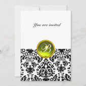 Invitation DAMASK GEM STONE MONOGRAM topaz jaune blanc (Devant)