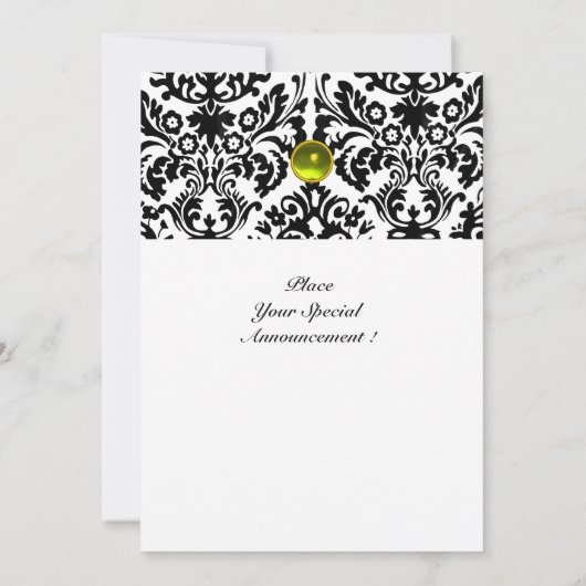 Invitation DAMASK GEM STONE MONOGRAM topaz jaune blanc (Dos)