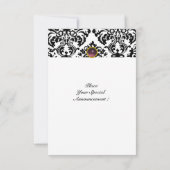 Invitation DAMASK GEM STONE MONOGRAM violet blanc rsvp (Dos)