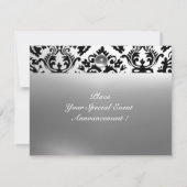 Invitation DAMASK GEM STONE MONOGRAMME blanc (Dos)