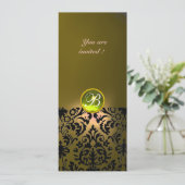 Invitation DAMASK GEM STONE MONOGRAMME jaune (Debout devant)