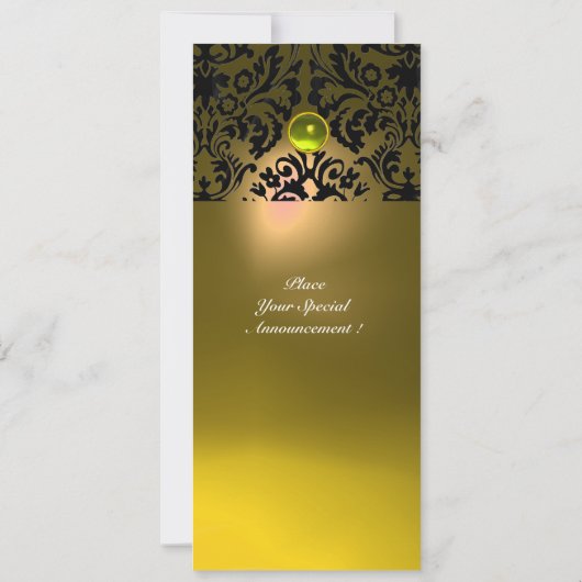 Invitation DAMASK GEM STONE MONOGRAMME jaune (Dos)