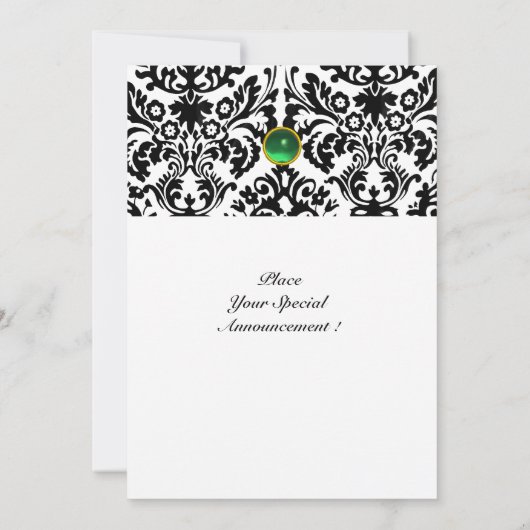 Invitation DAMASK GEM STONE MONOGRAMME vert jade (Dos)