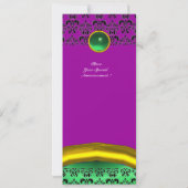 Invitation DAMASK GEM STONE vert MONOGRAMME (Dos)