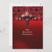 INVITATION DAMASK GEMME ET ROSES ROSES MONOGRAMME (Dos)