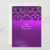 Invitation DAMASK GEMME MONOGRAMME améthyste pourpre (Dos)