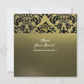 Invitation DAMASK GEMME MONOGRAMME gris (Dos)