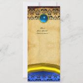 Invitation DAMASK GEMME MONOGRAMME, parchemin marron (Dos)