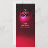 Invitation DAMASK GEMME MONOGRAMME rouge burgundy (Dos)