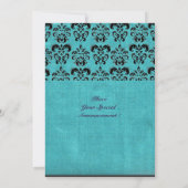 Invitation DAMASK GEMME MONOGRAMME soie bleu (Dos)