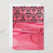 Invitation DAMASK GEMME MONOGRAMME soie rose (Dos)