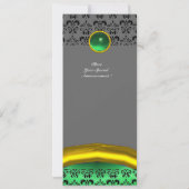 Invitation DAMASK GEMME MONOGRAMME vert (Dos)