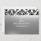 Invitation DAMASK GEMME PIERRE MONOGRAMME blanc (Dos)
