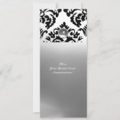 Invitation DAMASK GEMME PIERRE MONOGRAMME blanc (Dos)