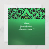 Invitation DAMASK GEMME PIERRE MONOGRAMME jade vert (Dos)