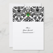 Invitation DAMASK GEMME PIERRE MONOGRAMME jade vert or (Dos)