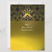 Invitation DAMASK GEMME PIERRE MONOGRAMME jaune (Dos)