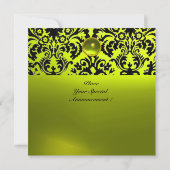 Invitation DAMASK GEMME PIERRE MONOGRAMME jaune (Dos)