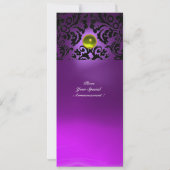 Invitation DAMASK GEMME PIERRE MONOGRAMME jaune violet (Dos)