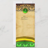 Invitation DAMASK GEMME PIERRE MONOGRAMME ,parchemin marron (Dos)