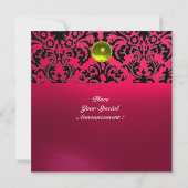 Invitation DAMASK GEMME PIERRE MONOGRAMME rose jaune (Dos)