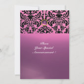 Invitation DAMASK GEMME PIERRE MONOGRAMME rose violet (Dos)