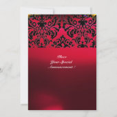 Invitation DAMASK GEMME PIERRE MONOGRAMME rubis jaune rouge b (Dos)