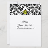 Invitation DAMASK GEMME PIERRE MONOGRAMME tacheté jaune (Dos)