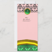 Invitation DAMASK GEMME PIERRE MONOGRAMME vert (Dos)