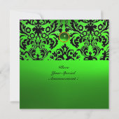 Invitation DAMASK GEMME PIERRE MONOGRAMME vert jade (Dos)