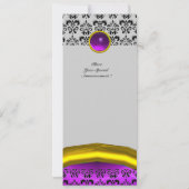 Invitation DAMASK GEMME PIERRE MONOGRAMME violet pourpre (Dos)