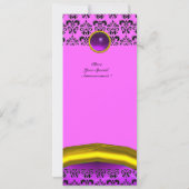 Invitation DAMASK GEMME PIERRE MONOGRAMME violet pourpre (Dos)
