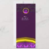 Invitation DAMASK GEMME PIERRE MONOGRAMME violet pourpre (Dos)